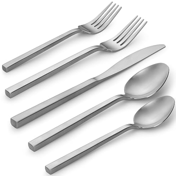 Alata Cube 20-Piece Forged Silverware Set - Elegant Stainless Steel Flatware