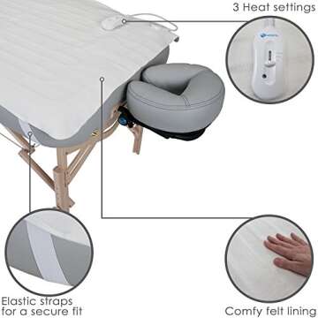 EARTHLITE BODYWORKER’S CHOICE Massage Table Warmer – Three Heat Settings, Felt Lined Heating Pad...