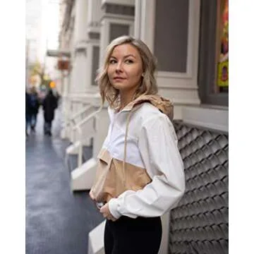 Drop Women's Golden Sand Color Block Hoodie - XXS