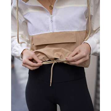 Drop Women's Golden Sand Color Block Hoodie - XXS