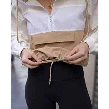 Drop Women's Golden Sand Color Block Hoodie - XXS