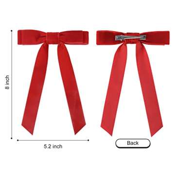 10PCS Velvet Bows Hair Clip Ribbon Accessories Ponytail Holder Hair Bow for Women Girls Toddlers Tee...