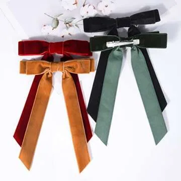 Stylish 10PCS Velvet Hair Bows for Girls and Teens