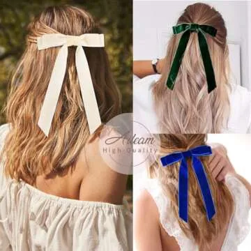 Stylish 10PCS Velvet Hair Bows for Girls and Teens