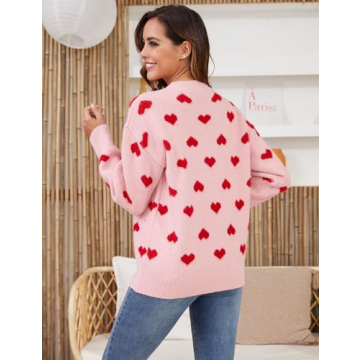 Gihuo Cute Valentine's Heart Sweater for Women