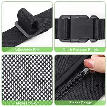 TOBWOLF Adjustable Tennis Ball Band Holder, Pickleball Waist Pouch Holder, Mesh Waist Hip Ball Bag Pouch Carrier, Fanny Pack Holding 8-10 Tennis or Pickleball, Waist Hip Bag for Tennis, Cycling, Golf