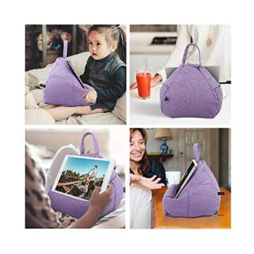 MoKo Tablet Pillow Stand, Lap Pillow Bed Sofa Soft Cushion Holder Xmas Gift for Phones Tablets Up to...