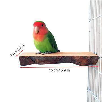 kathson Bird Perches for Cage, Parrot Swing Toys Natural Fruit Wood Circle Ring Parakeet Perch Stand...