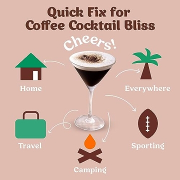 Craftmix Espresso Martini Mix, Makes 12 Drinks, Skinny Cocktail & Mocktail Drink Mixers - Instant Coffee Packets - Real Coffee Martini Mix - Vegan Low-Carb, Low-Sugar, Non-GMO, Dairy Free, Gluten Free