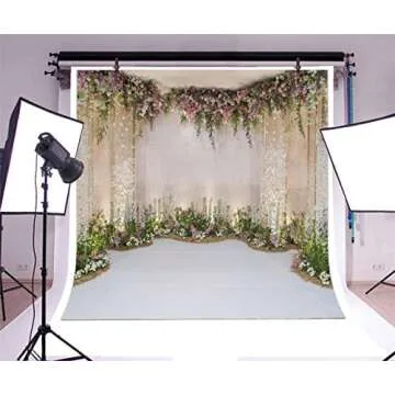 AOFOTO 10x10ft Wedding Backdrop Romance Archway Bridal Shower Flowers Wall Curtain Cradle Ceremony Banner Background for Photography Vinyl Anniversary Birthday Party Decoration Photoshoot Studio Props