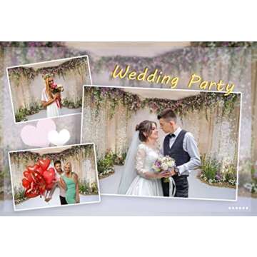 AOFOTO 10x10ft Wedding Backdrop Romance Archway Bridal Shower Flowers Wall Curtain Cradle Ceremony Banner Background for Photography Vinyl Anniversary Birthday Party Decoration Photoshoot Studio Props