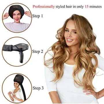 Bonnet Hair Dryer Attachment with 10 Curlers for All Hair Types
