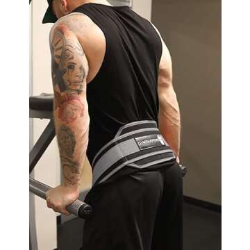 Gymreapers Dip Belt With Chain For Weightlifting, Pull Ups, Dips - Heavy Duty Steel Chain For Added Weight Training (Gray)