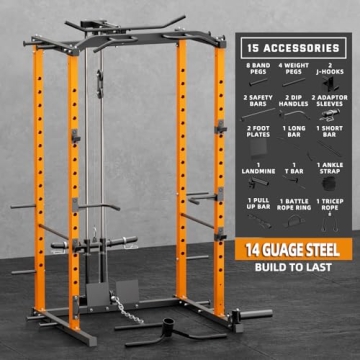 VANSWE 1200lb Power Cage with LAT Pulldown Attachment