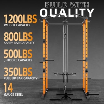 VANSWE 1200lb Power Cage with LAT Pulldown Attachment