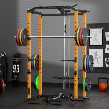 VANSWE 1200lb Power Cage with LAT Pulldown Attachment