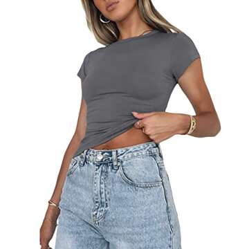Franhais Women's Slim Fitted Crop Top for Summer Style