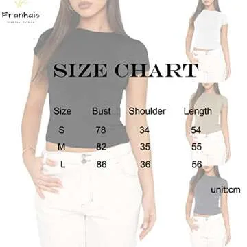 Franhais Women's Slim Fitted Crop Top for Summer Style