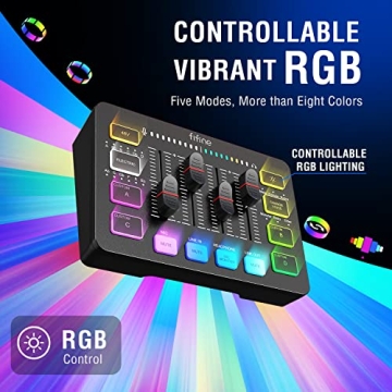 FIFINE RGB Gaming Audio Mixer with XLR Interface
