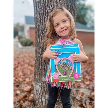 LUV HER Peppa Pig Headbands For Girls - Kids Jewelry for Girls - Dress Up Set All in one Giftable Bo...