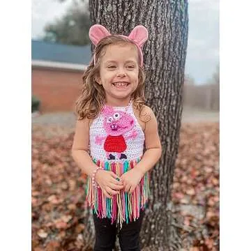 LUV HER Peppa Pig Headbands For Girls - Kids Jewelry for Girls - Dress Up Set All in one Giftable Box - Headband - Play Jewelry Set - 4pc (Toddler Headband, Necklace, Dress Up Bracelet, Ring) Ages 3+