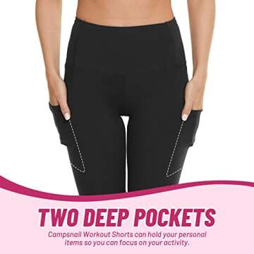 CAMPSNAIL 4 Pack Biker Shorts Women with Pockets – 5"/8" High Waist Tummy Control Workout Gym Yoga...