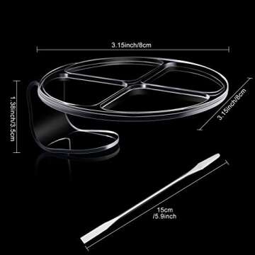 2 Pcs Acrylic Handheld makeup Mixing Palette with 2 stainless steel Spatulas Clear Cosmetic Palette for Nail Art & Manicure