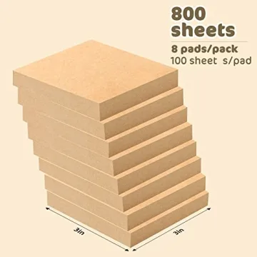 EOOUT Brown Sticky Notes 3x3 8 Pads Super Sticky Memo