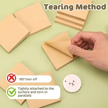 EOOUT Brown Sticky Notes 3x3 8 Pads Super Sticky Memo