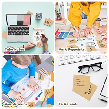 EOOUT Brown Sticky Notes 3x3 8 Pads Super Sticky Memo