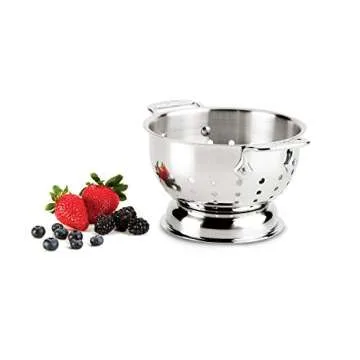 All-Clad Stainless Steel Colander 1.5 Quart - Heavy-Duty Strainer for Ultimate Kitchen Efficiency