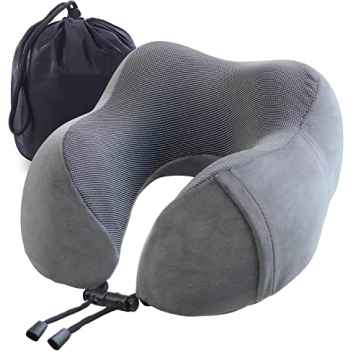 YIRFEIKRER Memory Foam Travel Pillow - Ultimate Neck Support for Airplane & Car