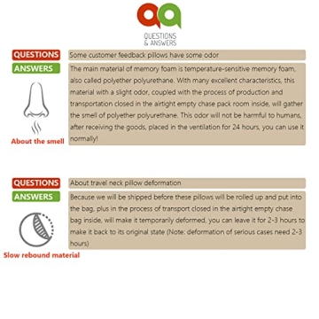 YIRFEIKRER Memory Foam Travel Pillow Neck Support Dark Grey