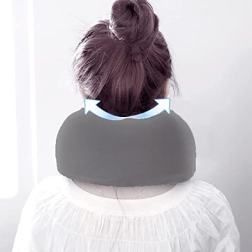 YIRFEIKRER Memory Foam Travel Pillow Neck Support Dark Grey