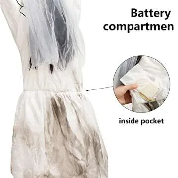 Scary Hanging Bride Ghost with Sound and Shaking Features