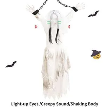 Scary Hanging Bride Ghost with Sound and Shaking Features