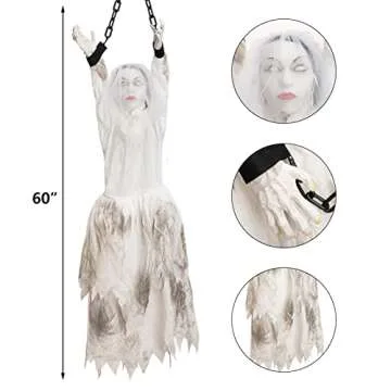 Scary Hanging Bride Ghost with Sound and Shaking Features