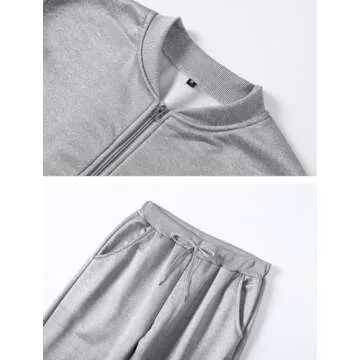 Lavnis Men's Casual Tracksuit for Athletic Style Gray L