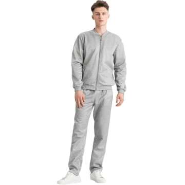 Lavnis Men's Casual Tracksuit for Athletic Style Gray L
