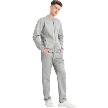 Lavnis Men's Casual Tracksuit for Athletic Style Gray L