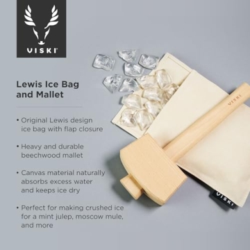 Viski Professional Lewis Ice Bag & Mallet for Cocktails