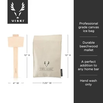 Viski Professional Lewis Ice Bag & Mallet for Cocktails