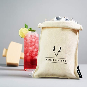Viski Professional Lewis Ice Bag & Mallet for Cocktails