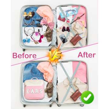 Telawsfun Chenille Letter Mouse Ear Holder for Bag, Large Multipocket Mouse Ears Travel Case with Shoulder Strap, 11"x11"x4.5" Pink Mouse Ears Headband Holder for Girl Women Park Trip