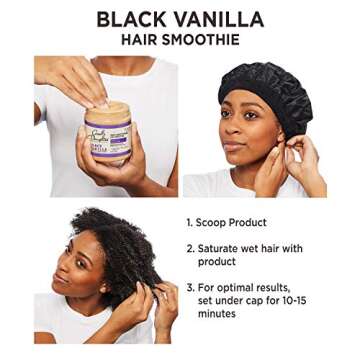 Carol's Daughter Black Vanilla Hair Smoothie for Curly, Wavy or Natural Hair, Shea Butter Hair Mask For Dry and Dull Hair, 8 Oz