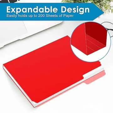 120-Pack Two Tone Color File Folders 8.5 x 11 Inch，1/3 Cut Tab File Folders Letter Size, Assorted Colors, Blue Red Green Yellow Orange Manila File Folders, School Business Office Folders for Document