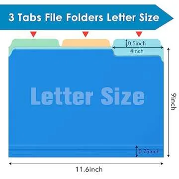 120-Pack Two Tone Color File Folders 8.5 x 11 Inch，1/3 Cut Tab File Folders Letter Size, Assorted Colors, Blue Red Green Yellow Orange Manila File Folders, School Business Office Folders for Document