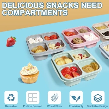 LCHLZZ Snack Containers - Eco-friendly Divided Bento Boxes