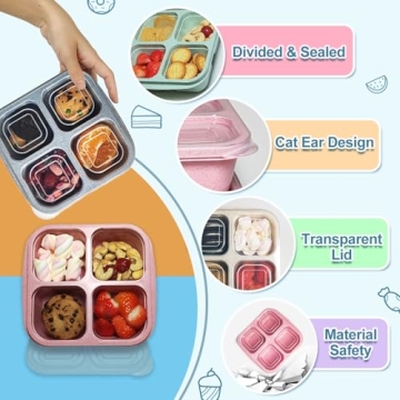 LCHLZZ Snack Containers - Eco-friendly Divided Bento Boxes