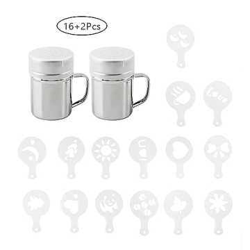 AIFUDA Stainless Steel Dredge Shaker Set with Stencils
